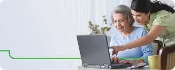 Patient reviewing their online medication record with a clinician